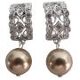 Elegant Bridal Jewelry Bronze Pearl Earrings
