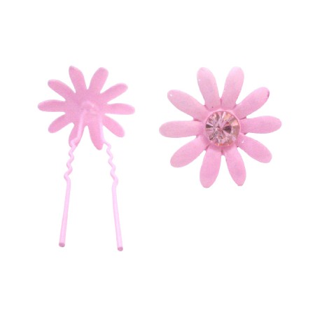 Daughter Gift Hair Pin in Rose Crystals Girls Pink Flower Hair Pin