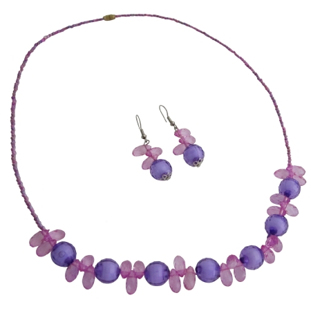 Holiday Gift Flower Girls Return Gift Purple Jewelry