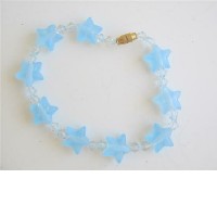 Girl Star Bracelet w/ Clear Simulated Crystals 