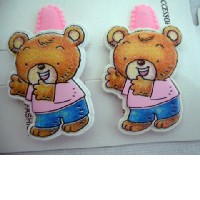 Addrable Cute Teddy Bear Clips Soft Padded Pink Hair Clip Pair