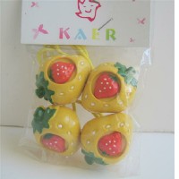 Cool Yellow/Red Fresh Strawbery Hair Elastic Band Pair