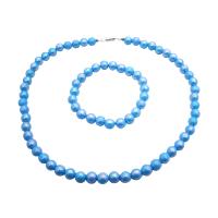 Turquoise Beads Girls Fasshionable Affordable NEcklace Stretchable Bracelet Shinny Turquoise 10mm Beads Girls Return Gift Jewelry