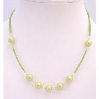 Soft Teder Girls Jewelry Olivine Beaded Tiny And Big Necklace Excellent Quality Dollar Necklace Jewelry