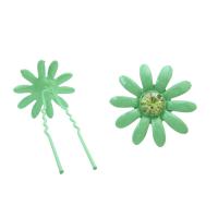 Peridot Crystals Girls Hair Pin Green Flower Gift Your Girl Daughter