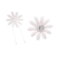 Ivory Flower Hair Pin With Clear Crystals Girls Beautiful Hair Jewelry