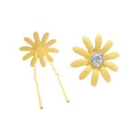 Match Hair Pin To Yellow Dress Flower Hair With Joquil Crystals Magnificence Hair Jewelry