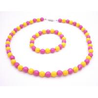 Exclusively Lovely Flower Girl Jewelry Pink & Yellow Multifaceted Bead