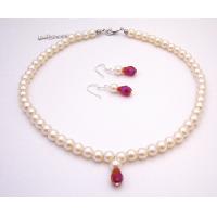 Trendy Gorgeous Flower Girl Jwelry Faux Pearls Ivory Pearls With Teardop