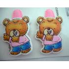 Addrable Cute Teddy Bear Clips Soft Padded Pink Hair Clip Pair