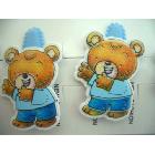 Whimsical Cute Teddy Bear Clips Soft Padded Blue Hair Clip Pair