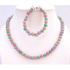 Multicolored Girls Necklace And Bracelet Christmas Gift Shiny Beads 10mm Round Beads Girls Return Gift Affordable Price Soft & Tendor Jewelry