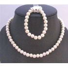 Ivory Round Beads Girls Necklace & Stretchable Bracelet Perfect Girls Birthday Party Return Gifts 10mm Round Ivory Beads Girls Gift Jewelry