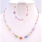 Multicolored Small Big Beads Jewelry Girls Necklace & Bracelet Fancy jewelry Gift Affordable Inexpensive Girls Return Gift