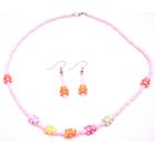 Find Unique Gift Ideas Creative Jewelry Pink Beaded Necklace W/ Cute Teddy Bear Beads