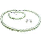 Customize Flower Girl Jewelry Gorgeous Lite Green Pearls Jewelry