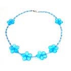 Blue Flowers Beads Necklace Blue Pipe Necklace Beautiful Affordable Price