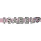 Isabel Name In Pink watch strap Bracelet with Charm Heart