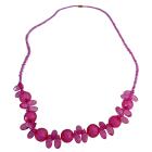 Girls Trendy Gift Fashion Fuchsia Beads Necklace