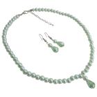 Beautiful Wedding Jewelry Flower Girls Lite Green Pearls