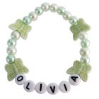 Infant Toddler Name Bracelet Children Jewelry in Butterfly & Pearls