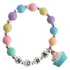 Birthday Party Favor Bracelet Cupcake Charm Multicolor Pearls