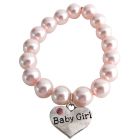 Born Baby Jewelry Baby Girl Charm Soft Pink Pearl Bracelet