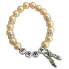 Ballerina Jewelry Ballet Shoe Bracelet Party Favor Gift Yellow Pearls