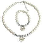 Big Sister Little Sister Ivory Pearl Personalized Necklace Bracelet