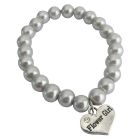 Junior Bridesmaid Flower Girl Gray Pear Bracelet Wedding Gift