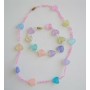 Multicolored In Pink Beads Girls Stretchable Necklace & Bracelet