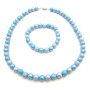 Blue Shaded Beads Jewelry For Girls Gift Flower Girl Necklace Bracelet