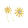 Hair Pin To Yellow Dress Flower Hair with Jonquil Crystal Hair Jewelry