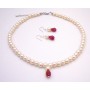Flower Girl Jewelry Faux Pearls Ivory Pearl with Teardop Jewelry