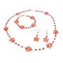 School Girls Fancy Jewelry White Orange Beads Orange Butterfly Beads