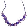 Purple Glass Beads Necklace For Girls School Function