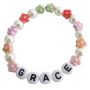 Personalized Children Stretchable Bracelet Star Beads & Ivory Pearls