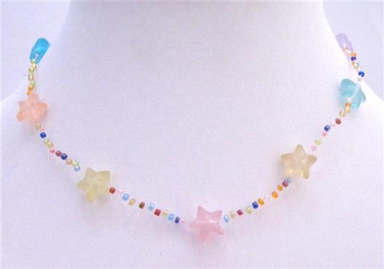 Multicolored Stars Beads Necklace Girls Jewelry