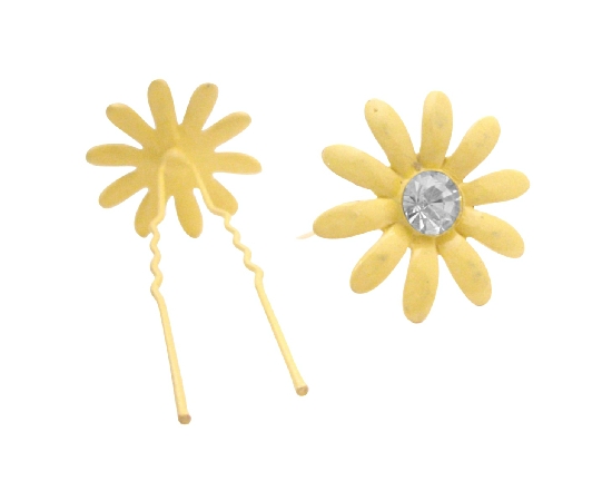 Match Hair Pin To Yellow Dress Flower Hair With Joquil Crystals Magnificence