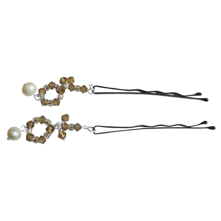 Customize Bridal Hair Pin in Pearls & Swarovski Crystals Lite Colorado