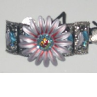 Enamel Flower/Crystals Elastic Clip