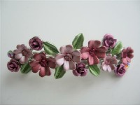 Pink Hair Barrette Enamel Flower Hair Clip Barret 