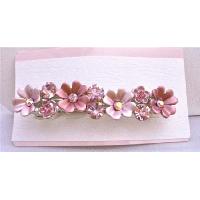 Flower Hair Barretted Fully Sparkling w/ Crystals Embedded On Each Flower Hair Barrette Clip