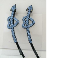 Heart Arrow Hair Barrette Aquamarine Crystals Hair Pin Pair Hair Accessories Pair 