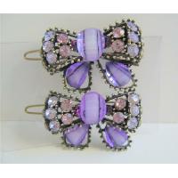 Amethyst Purple Sparkling Bow Hair Clip Crystals Bow Hair Clip