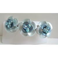 Beautiful Hair Barrette Aquamarine Flower Enamel Hair Barrette 