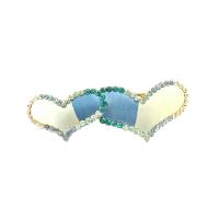 Heart Hair Barrette Painted w/ Aquamarine Clear & Erinite Crystals Prom Wedding Hair Clip from fashionjewelryforeveryone.com