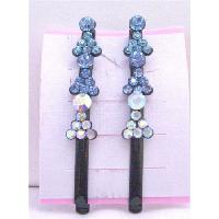 Aquamarine Sapphire Crystals Hair Pin Black Pin/Clip Crystals Hair Accessories Pair 