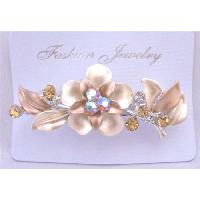 Champagne Bronze Topaz Crystals Flower Hair Barretted Fully Sparkling w/ Crystals Hair Clip