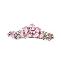 Affordable Cheap Under  Hair Barrette Rose Crystals Pink Enamel Flwoer Hair Barrette